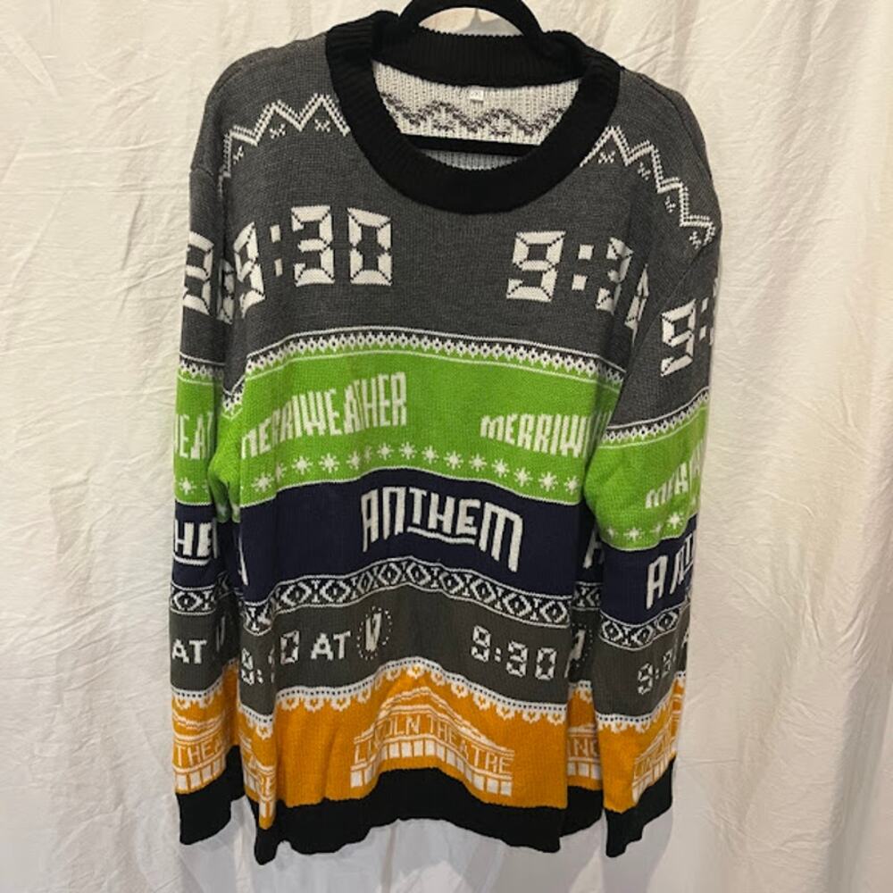 Washington DC Music Venue Club Sweater Sz 2XL Multi Color Street Hip Hop